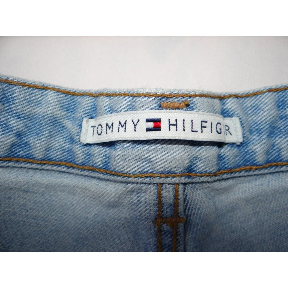 Vintage Y2K Tommy Hilfiger‎ Light Wash Denim High Waisted Shorts Womens Size 8